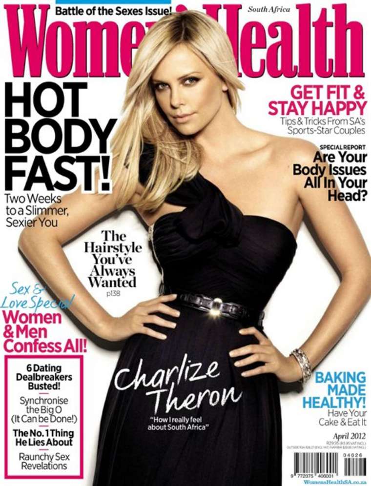 Charlize Theron hot in Womens Health 2012
